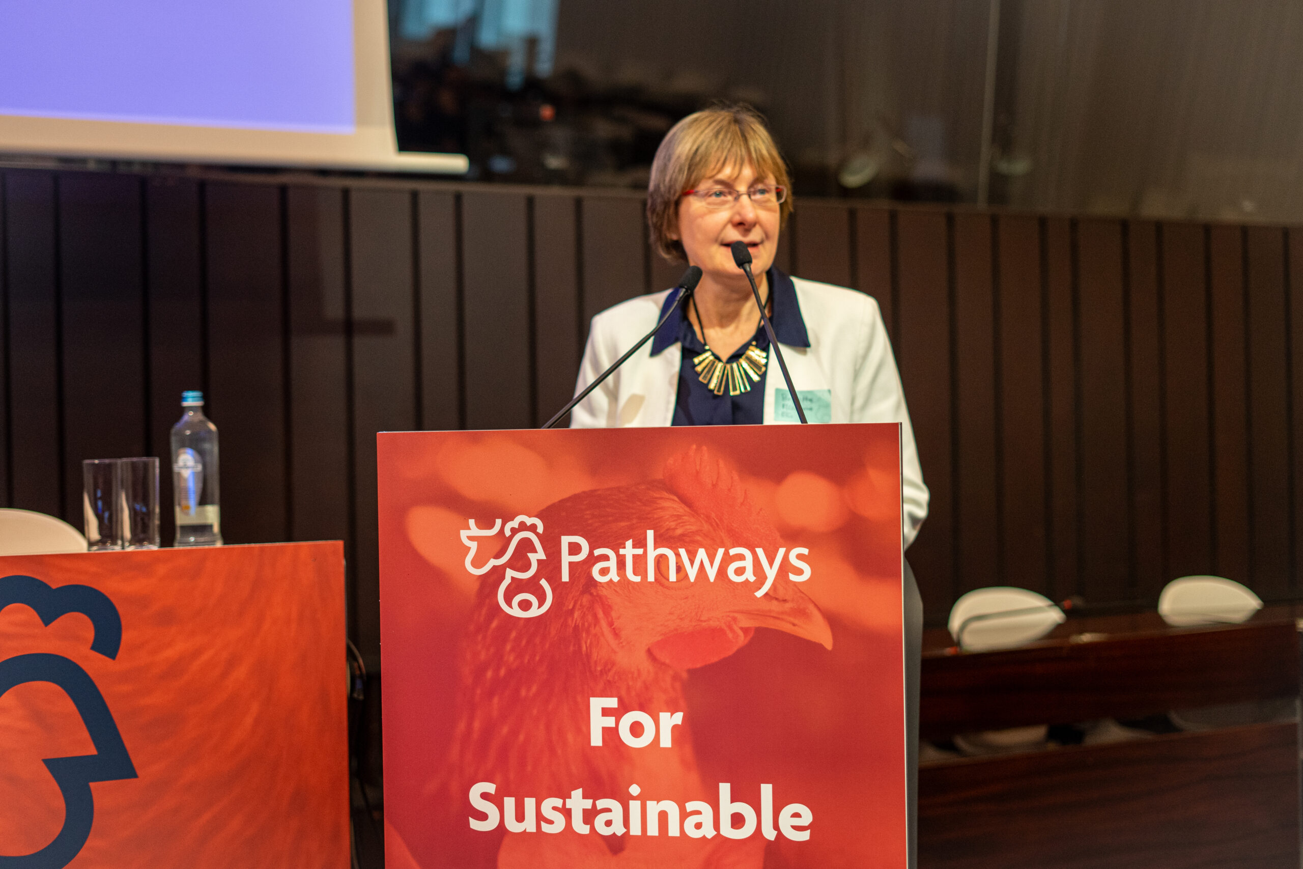 Brigitte Misonne, Head of Unit, E3 Animal Products, DG Agriculture & Rural Development speaks at the For Sustainable Food Forum in Brussels on 7 March 2024. Photo: REVOLVE